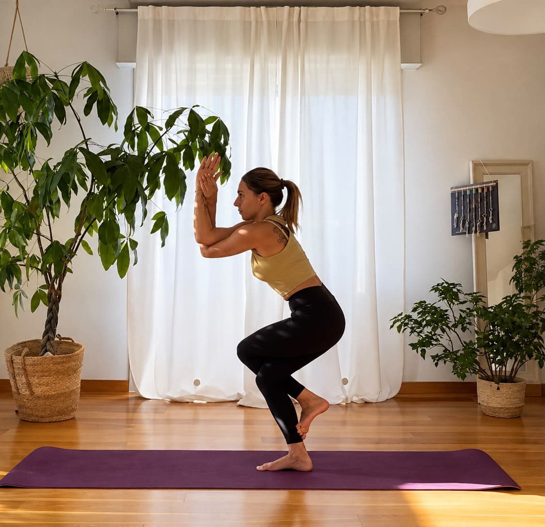 Garudasana: l'aquila, la posizione che raccoglie la mente