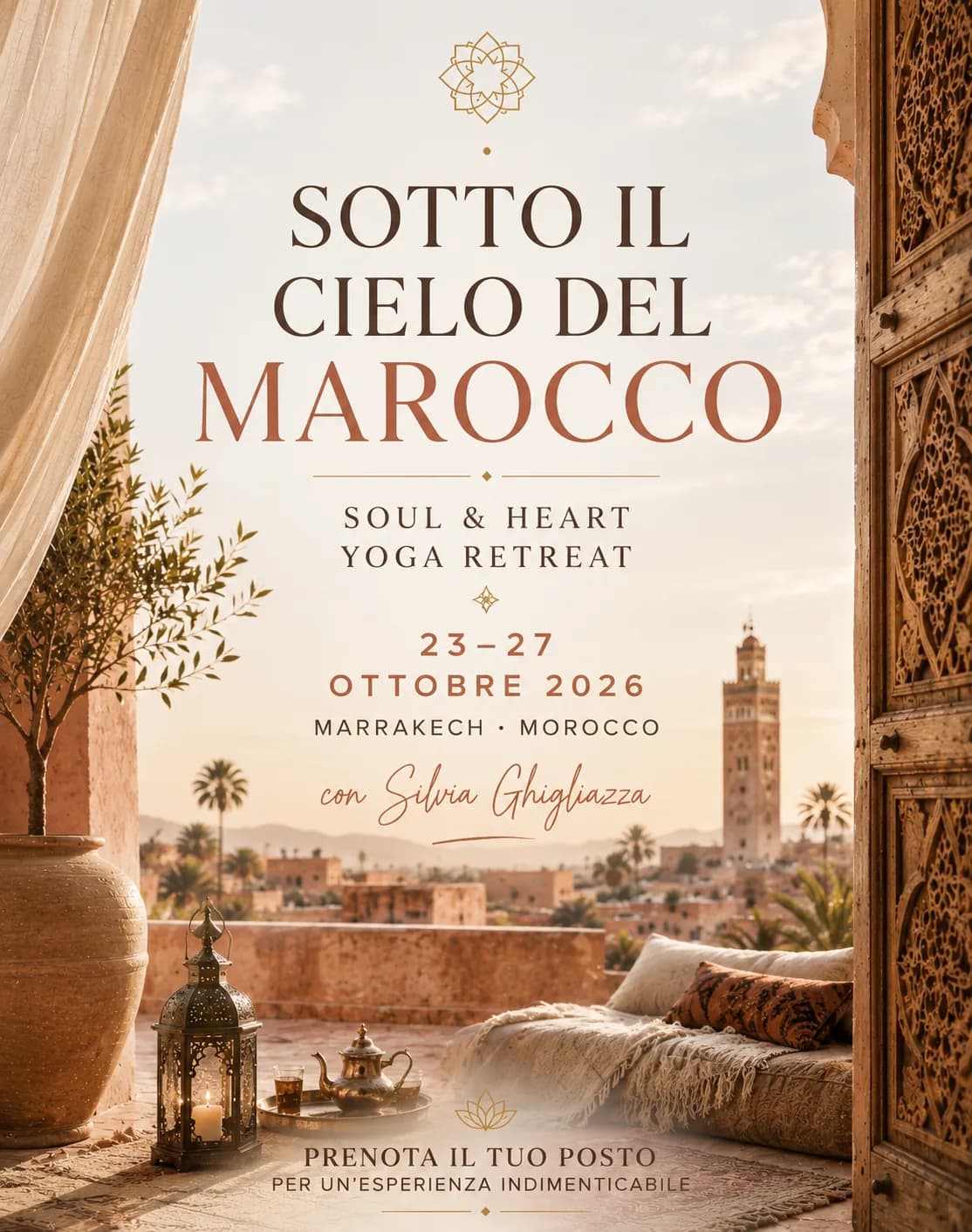 Yoga retreat Marocco · Sotto il Cielo del Marocco · Marrakech 2026