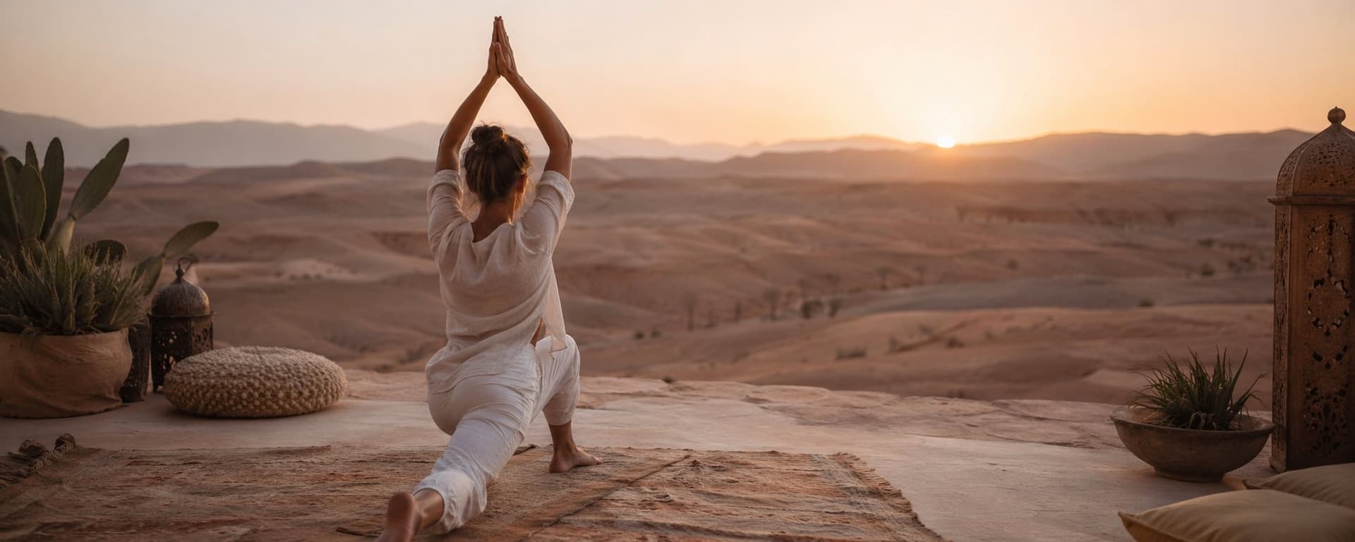 Day 5 retreat Marocco · Closing day con pratica finale di yoga warrior al tramonto