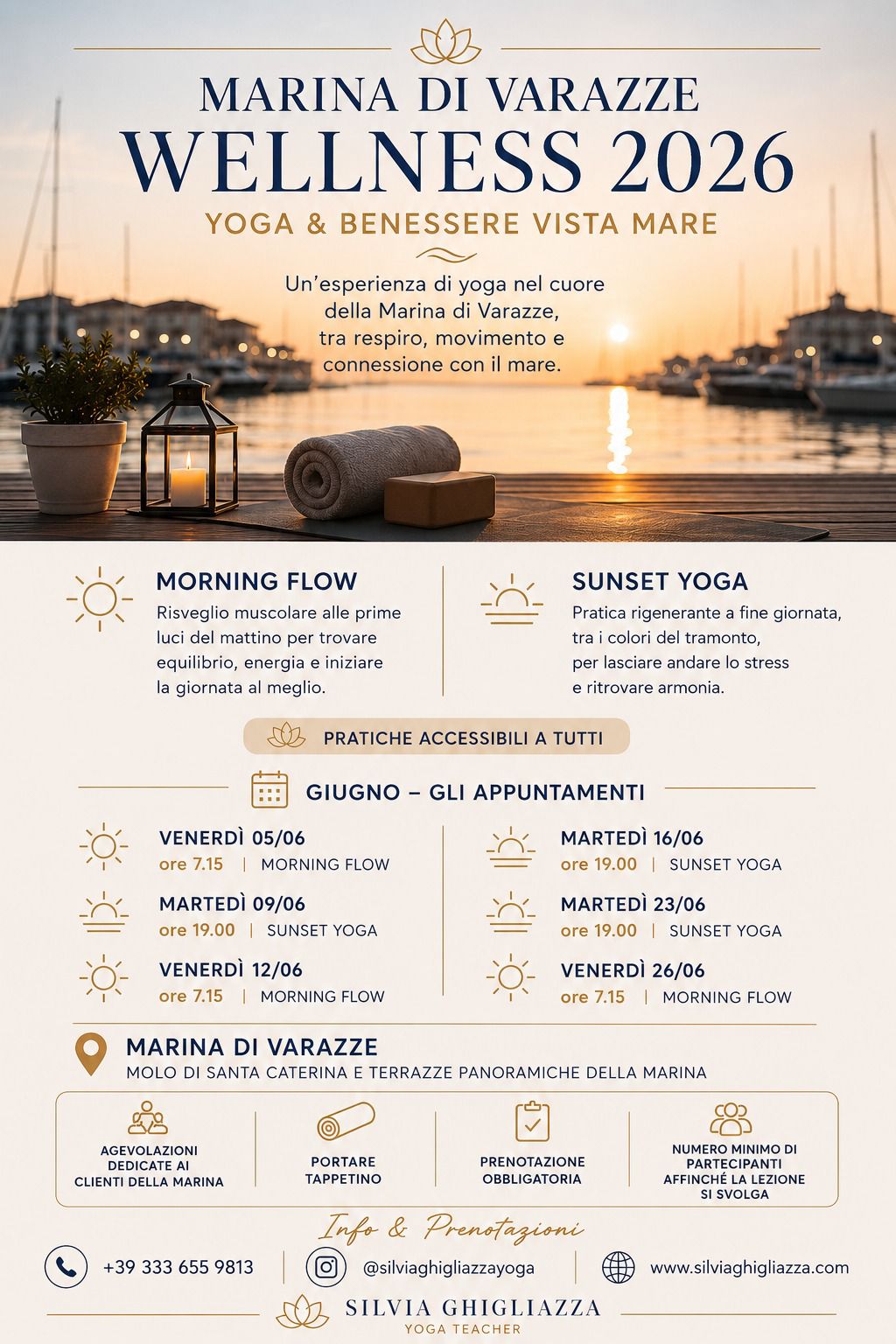 Marina di Varazze Wellness 2026 — Yoga vista mare